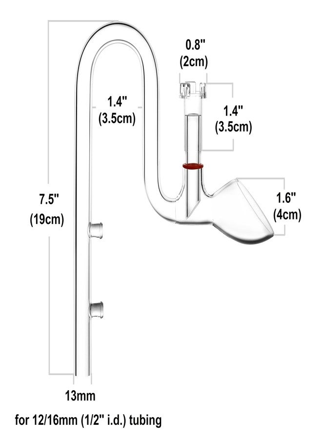 JARDLI Mini Skimmer Lily Pipe Outflow and Inflow Kit for Nano Planted Tanks (13mm for 1/2'' i.d. (12/16mm) tubing) - Image 5